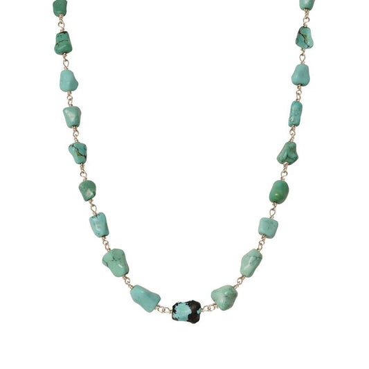 Turquoise Nuggets and Sterling Silver Necklace