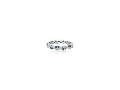 Sapphire Diamond Curvy Band