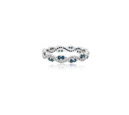 Sapphire Diamond Curvy Band