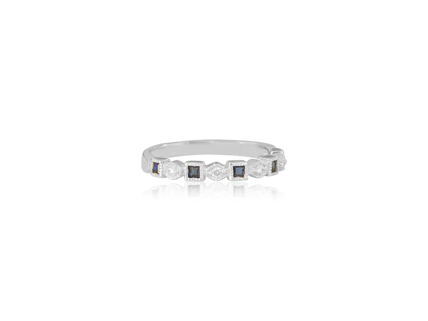 Sapphire Diamond Alternating Band