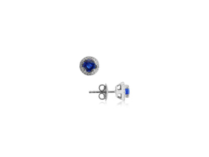 Sapphire and Diamond Stud Earrings