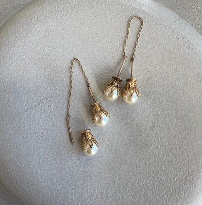 Vintage Pearl Threader Earrings