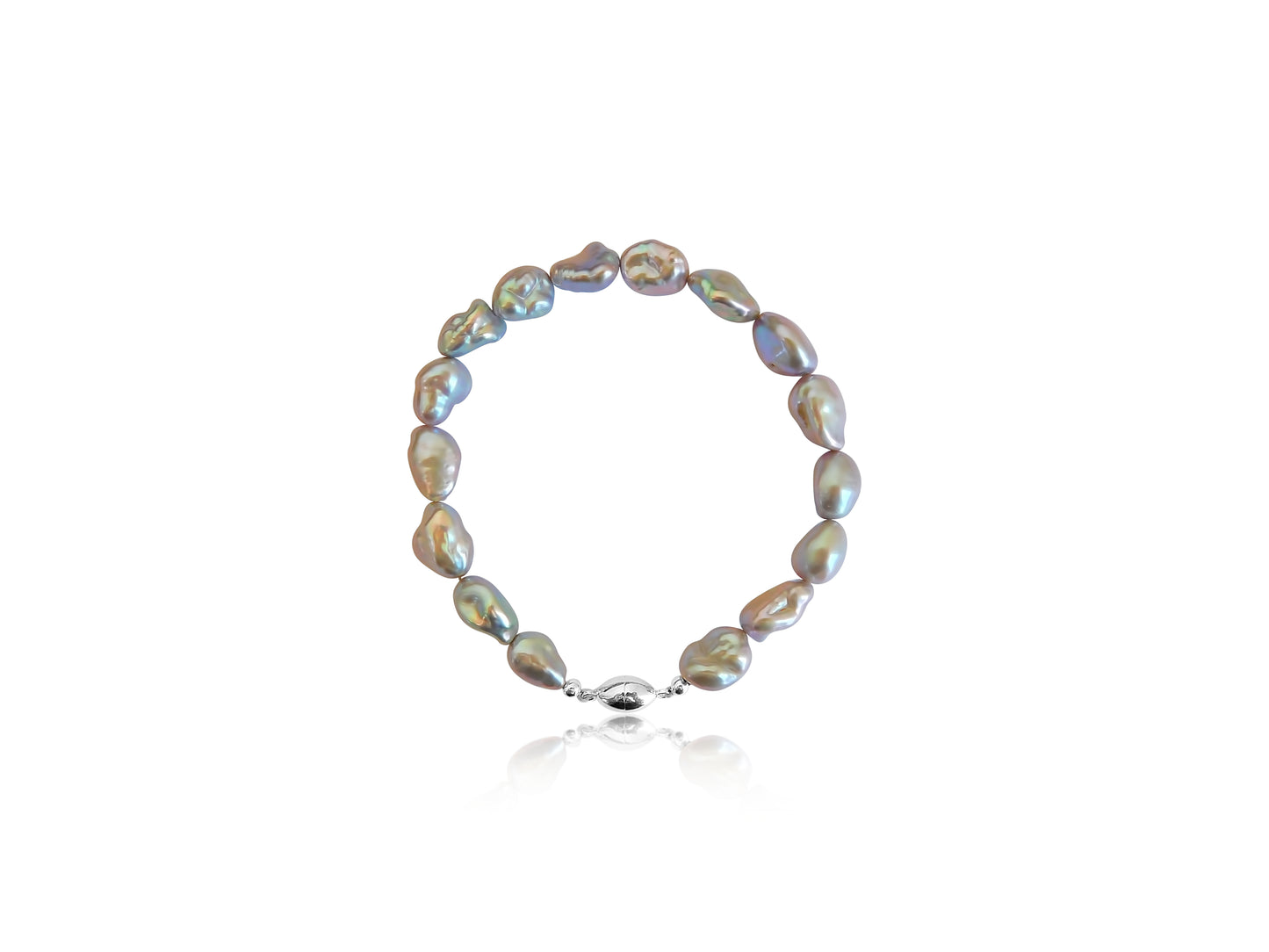 Grey Iridescence Keshi Pearl Bracelet