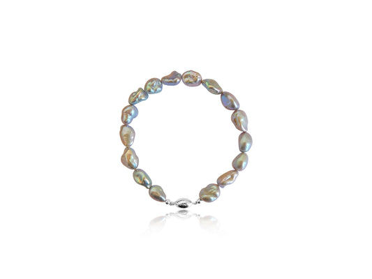 Grey Iridescence Keshi Pearl Bracelet
