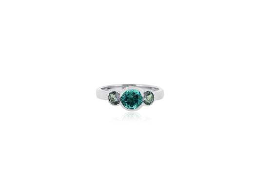 Swiss Blue Topaz Amethyst Ring