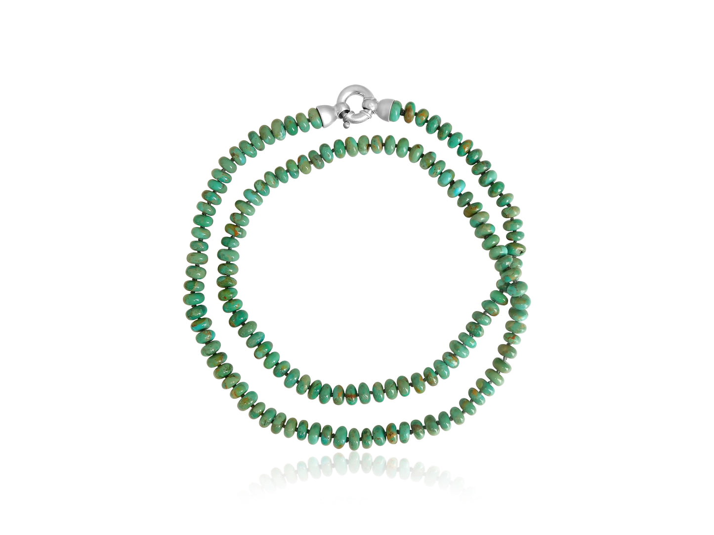 Green Turquoise Roundel Long Strand