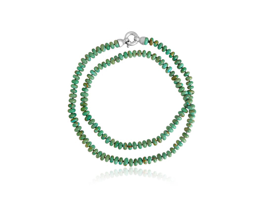 Green Turquoise Roundel Long Strand