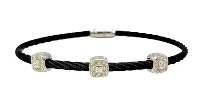 Charriol Diamond Stationary Stainless Steel Bracelet
