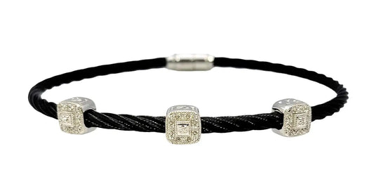 Charriol Diamond Stationary Stainless Steel Bracelet