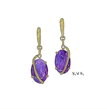 Custom Tanzanite Gold Wrap Earrings