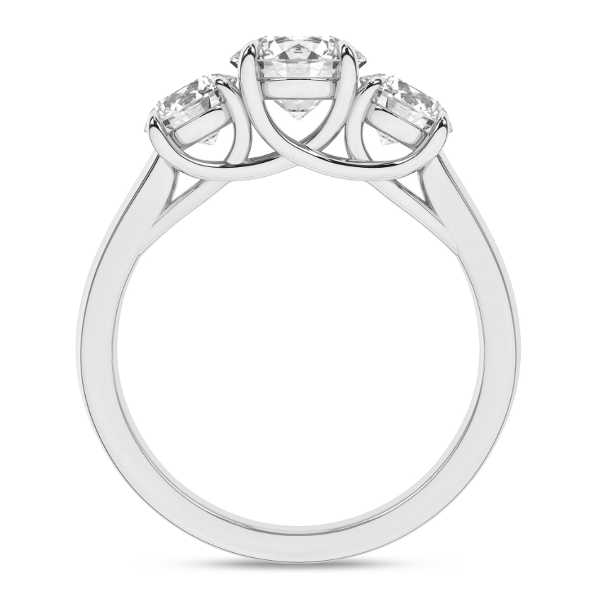 Round Three Stone Lab Diamond Ring