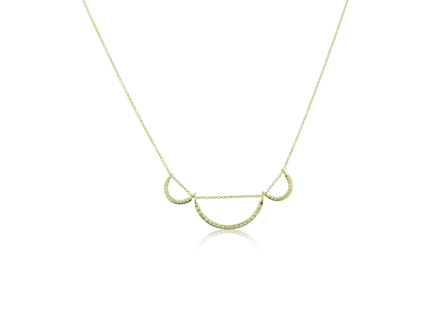 Triple Curve Necklace with Diamonds