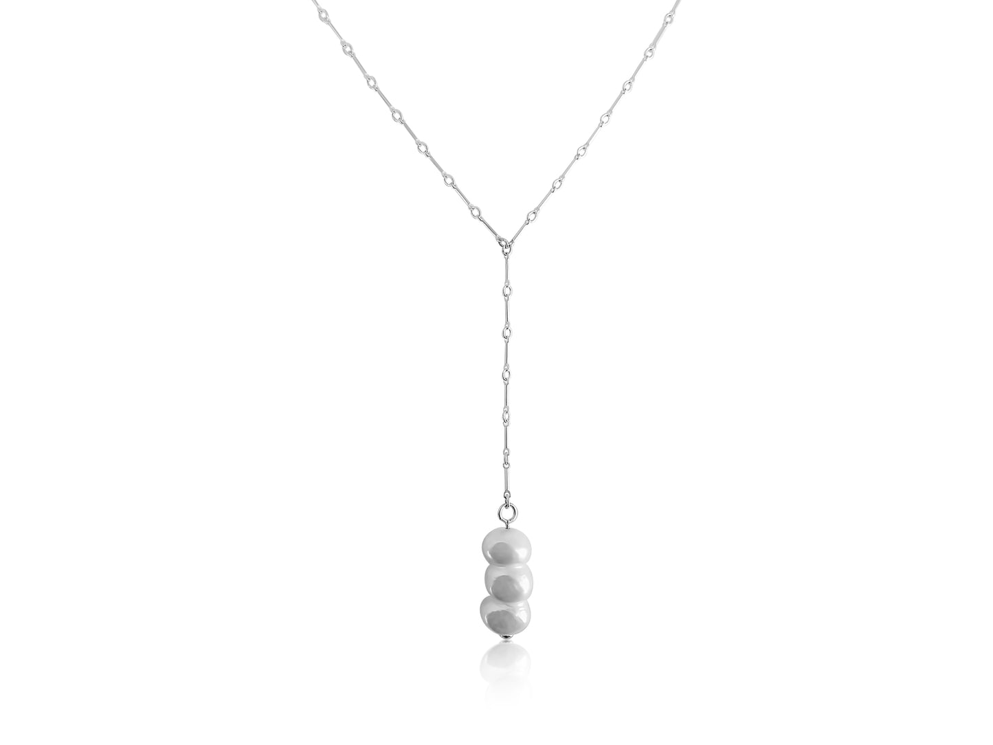 Triple Freshwater Pearl Lariat Style Necklace