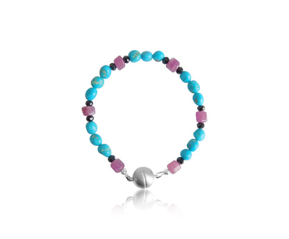 Turquoise Ruby Cylinder Bracelet