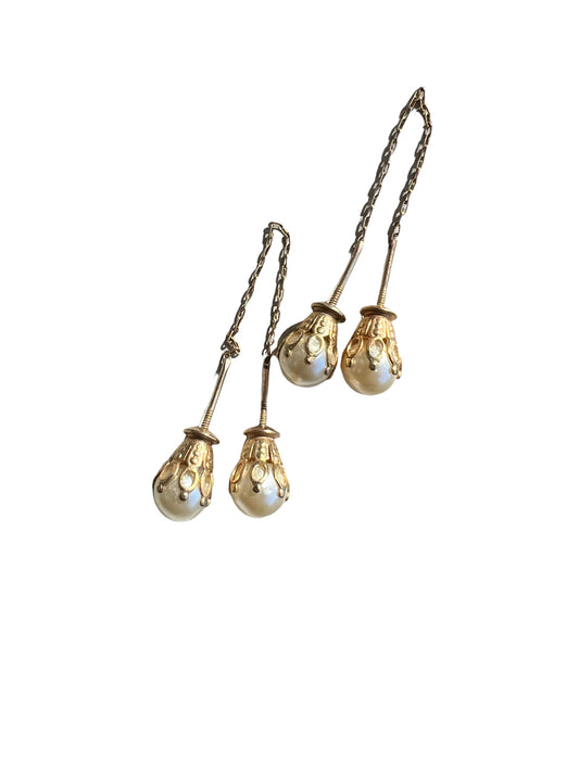 Vintage Pearl Threader Earrings