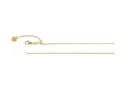 Adjustable Wheat Yellow Gold Chain