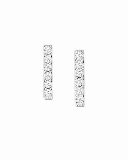 Diamond White Gold Bar Earrings