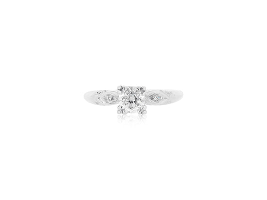 Vintage Old Mine Diamond Engagement Ring