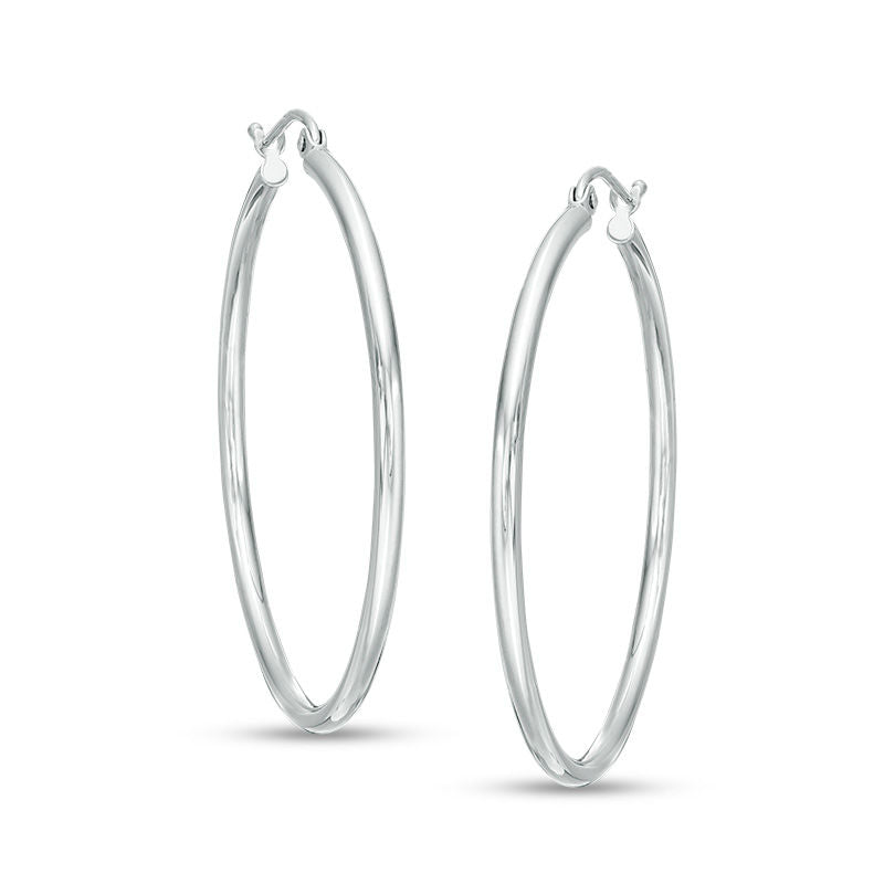 White Gold Narrow Hoops