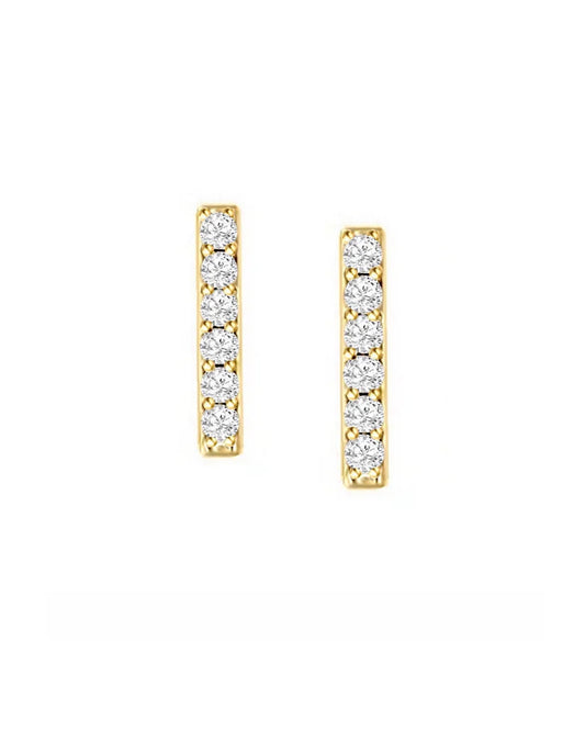 Diamond Gold Bar Earrings