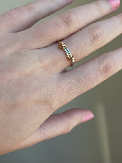 Silver and Gold Wrap Ring