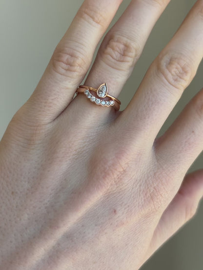Curved Diamond Rose Gold Band