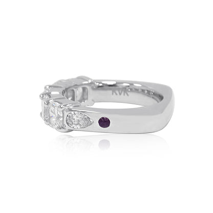 Custom 5 Diamond Band with Amethyst