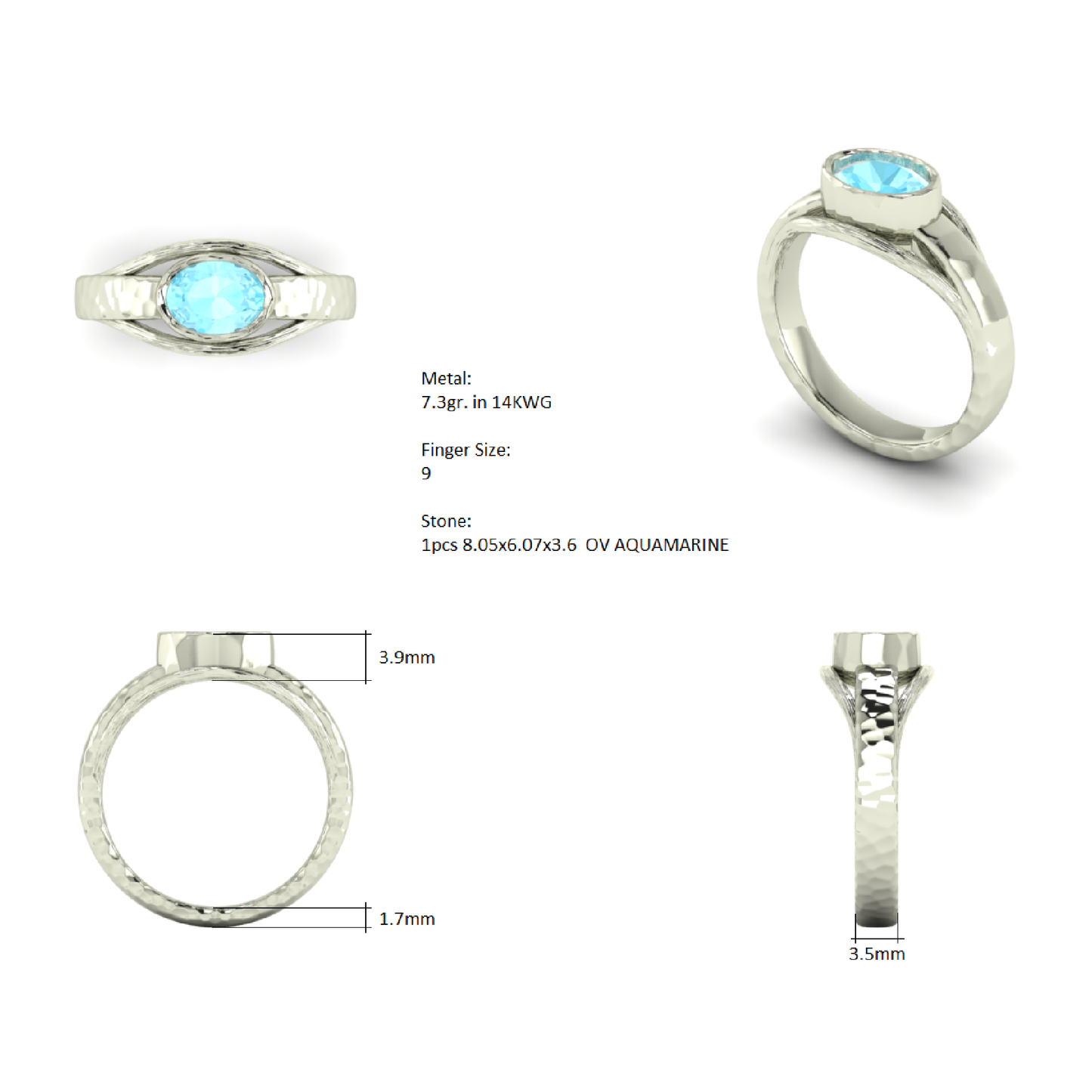 Aquamarine Birthstone Ring