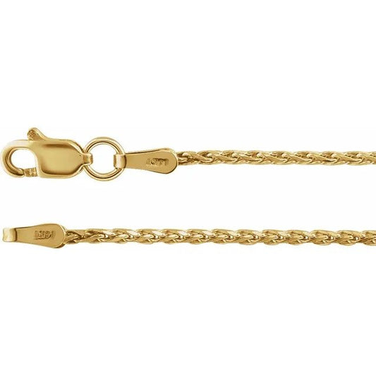 Yellow Gold Diamond Rope Chain-18 Inch