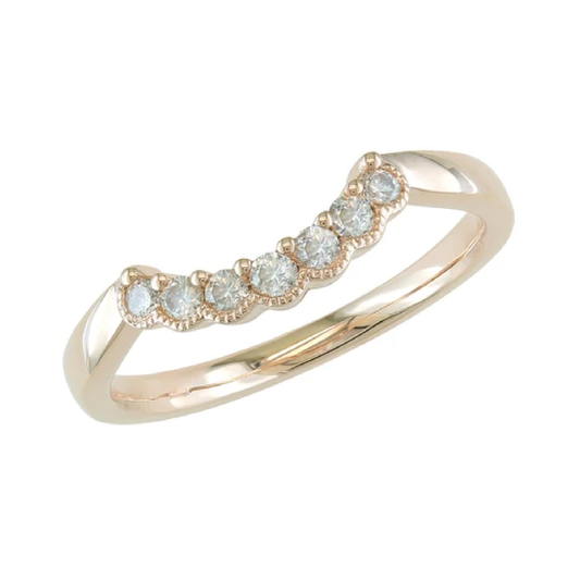 Curved Diamond Rose Gold Band