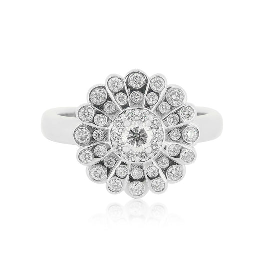 Custom Floral Flower Diamond Ring