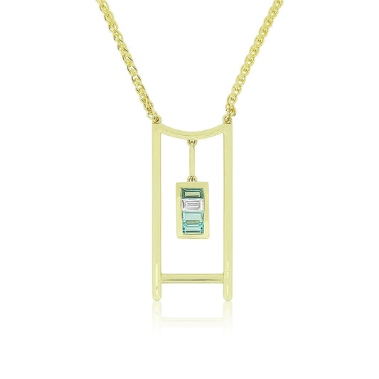 Custom Gold Rectangle Necklace