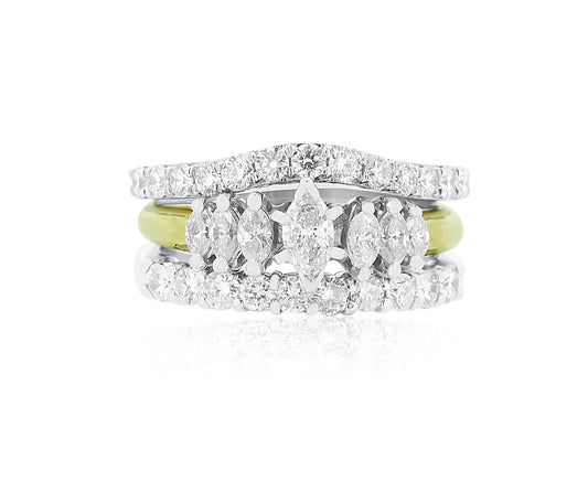 Two Accent Diamond Bands