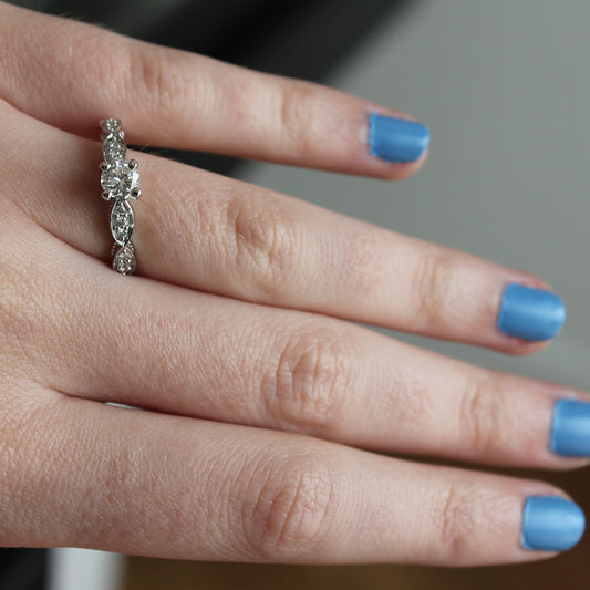 Diamond Ring with Marquise Silhouettes