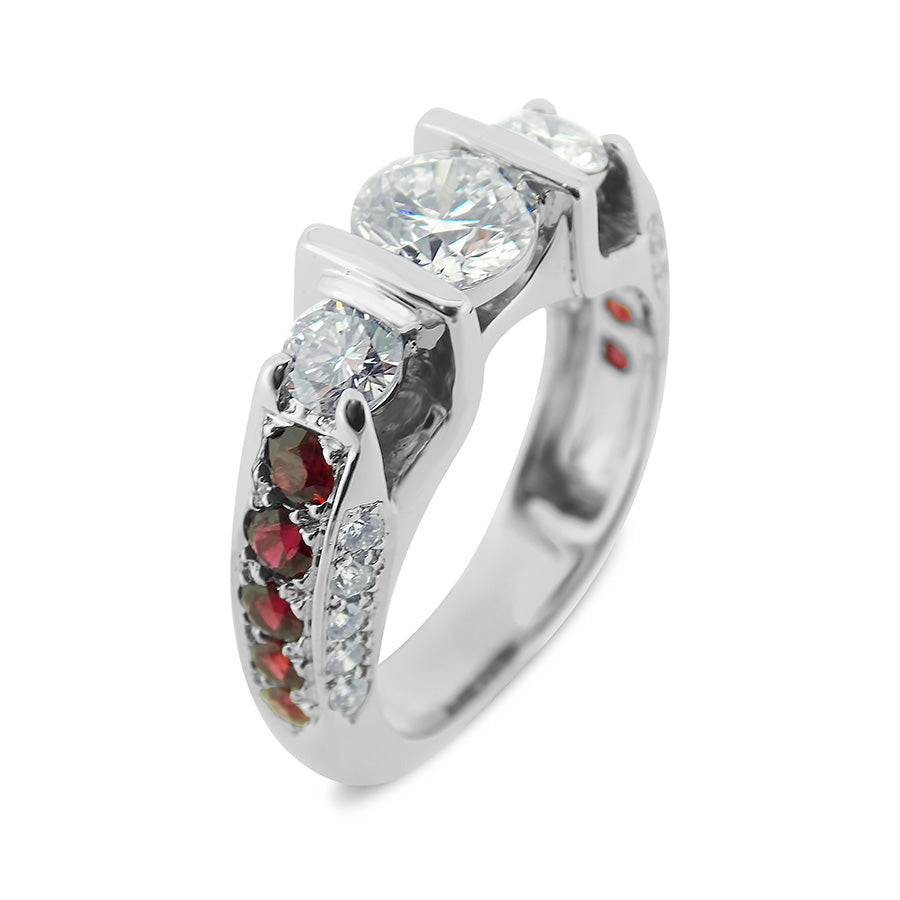 Custom Diamond and Ruby Ring