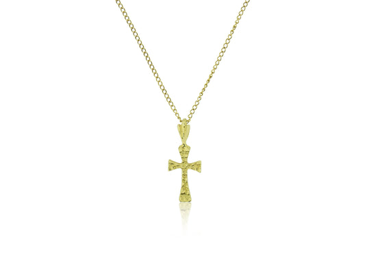 Hammered Gold Cross