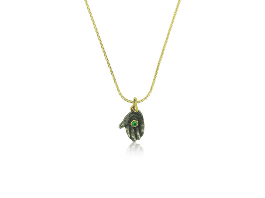 Hamsa Emerald Pendant