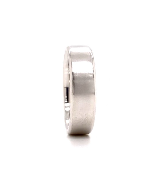 White Gold Satin Finish Man's Band