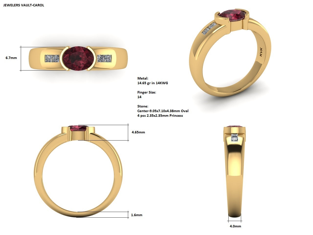 Custom Mens Garnett Ring