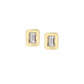 Diamond Studs Rectangular in Yellow Gold