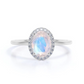 Moonstone Diamond Halo Ring
