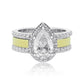Custom Two Toned Pear Diamond Ring with Halo