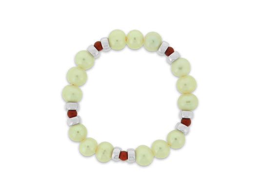 Pearl Coral and Silver Bracelet