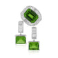 Custom Platinum, Diamond and Peridot Ring and Earrings