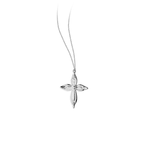 Petal Diamond Cross Pendant