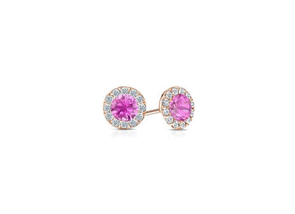 Pink Sapphire Diamond Earrings