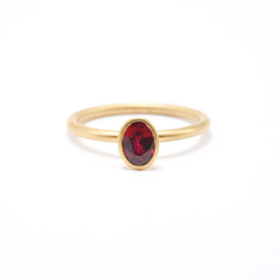 Rubellite Solitaire in Yellow Gold