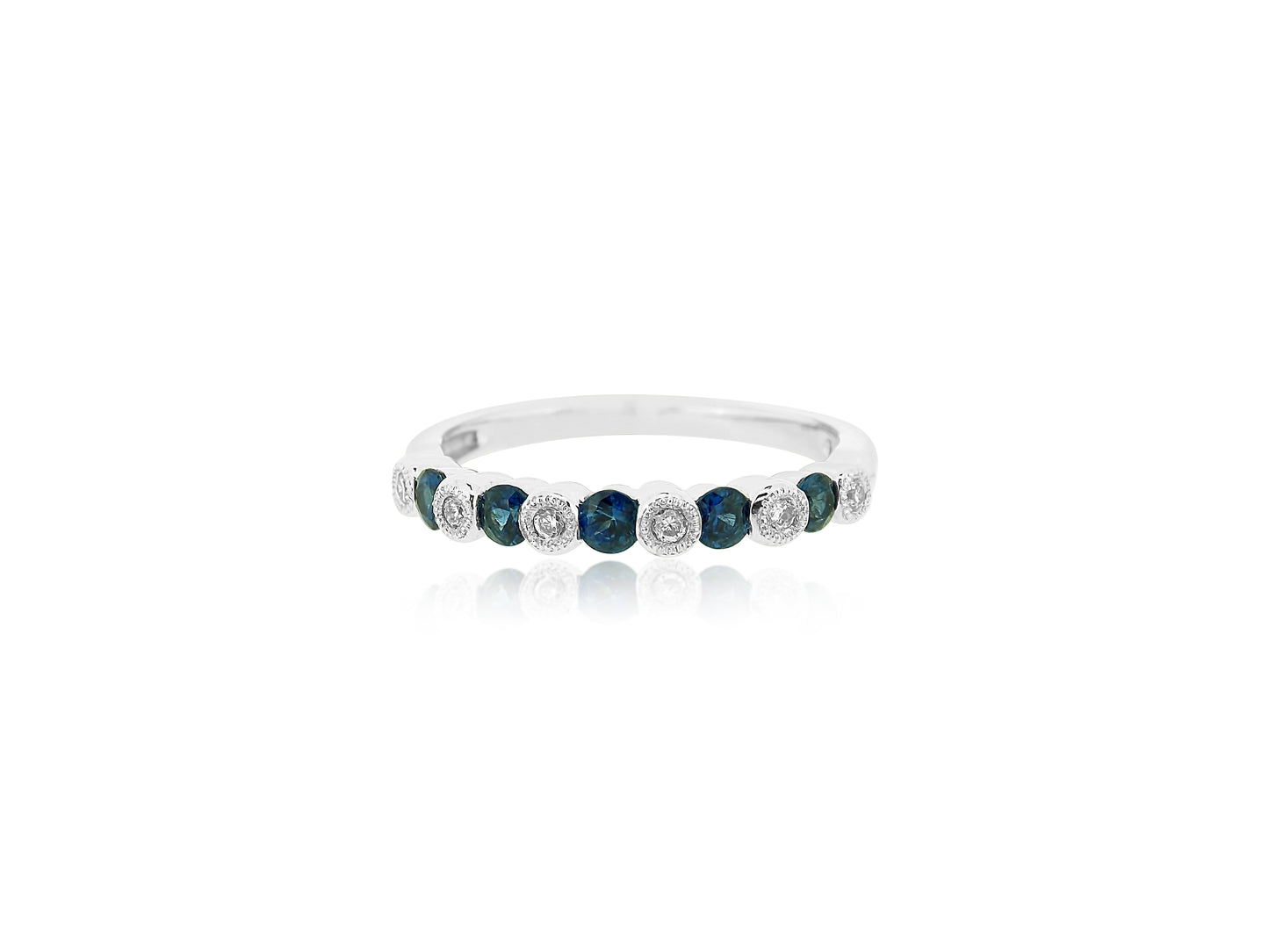 Sapphire and Diamond Floating Bezel Ring