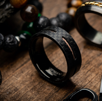 Mens Cable Inlay Ring