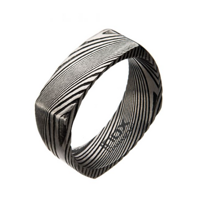 Mens Damascus Square Ring